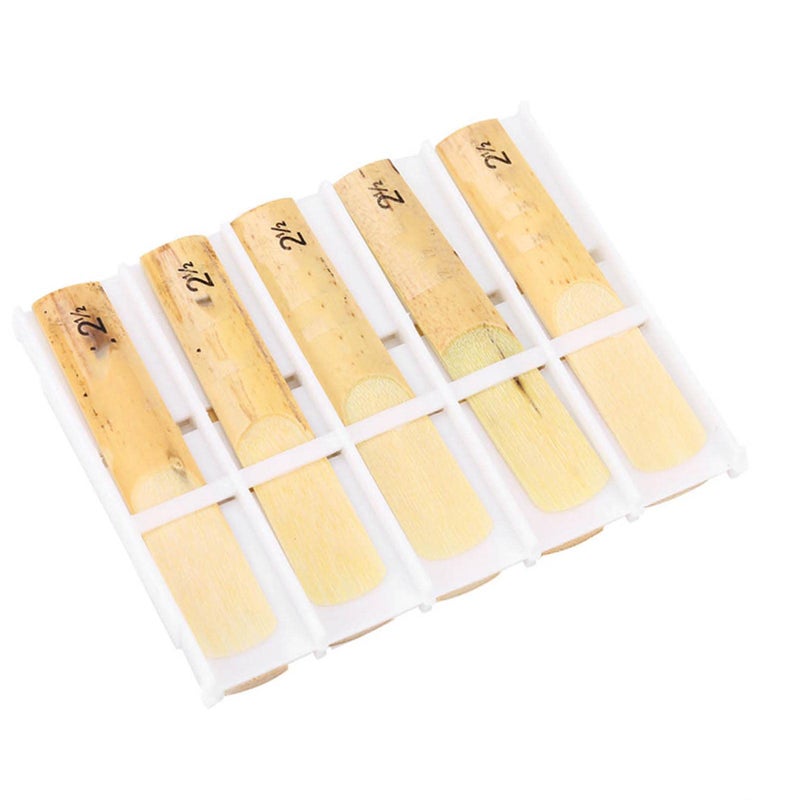 Dilwe 10 Pack of Clarinet Reeds, Plastic B-Flat Strength 2.5 Clarinet Reeds with Plastic Case - Image 2